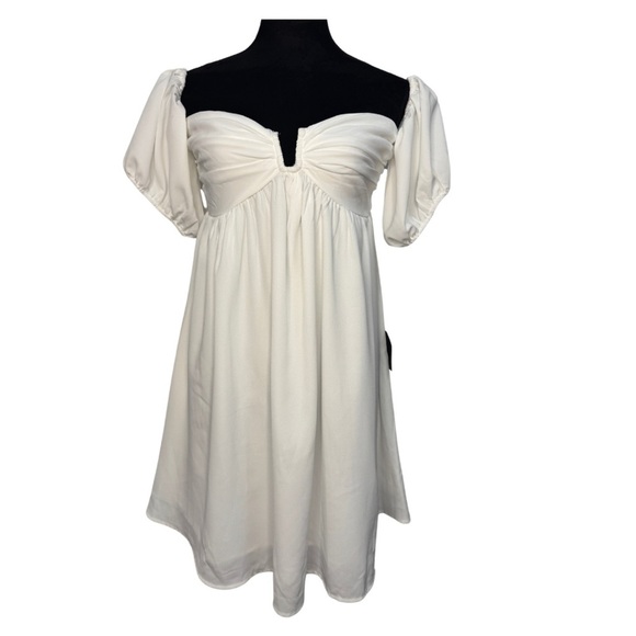 Lulus My Dream Date Off the Shoulder Mini Dress White - Picture 2 of 12